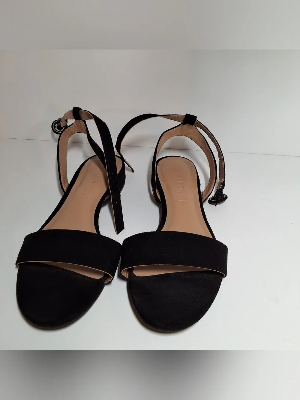 Women’s Black Ankle-Strap Sandals with Wide Front Band